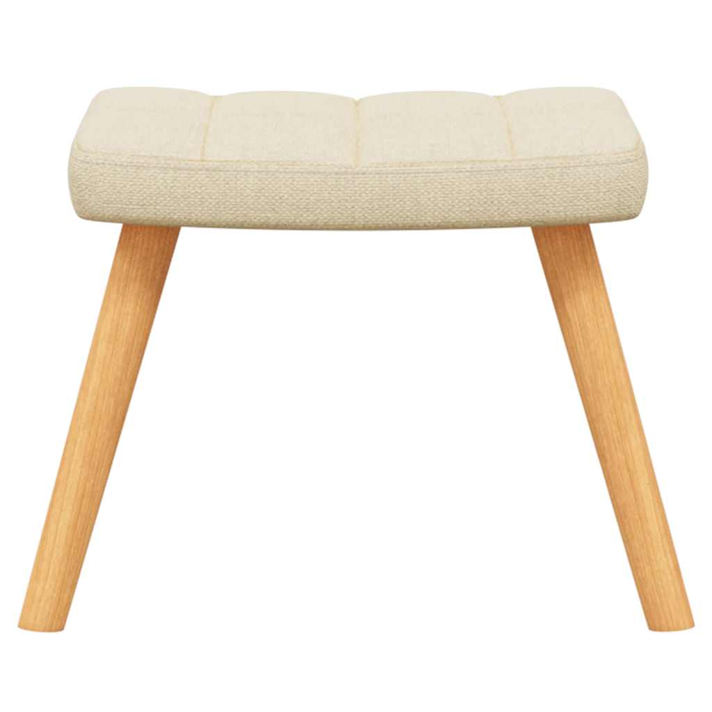 Relaxační Křeslo Se Stoličkou Krémové Textil