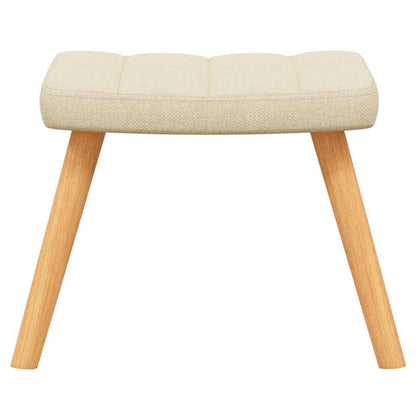Relaxační Křeslo Se Stoličkou Krémové Textil