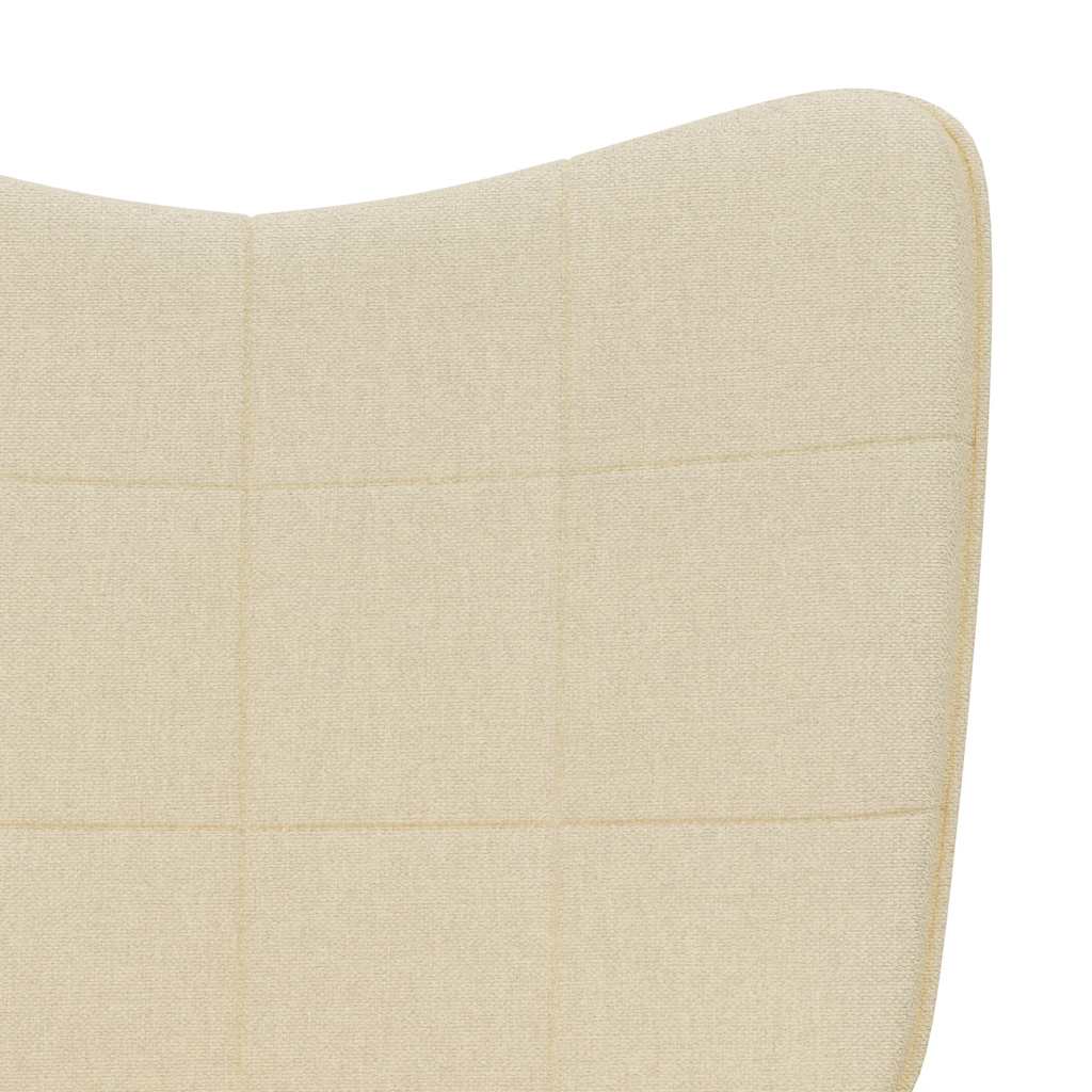 Relaxační Křeslo Se Stoličkou Krémové Textil