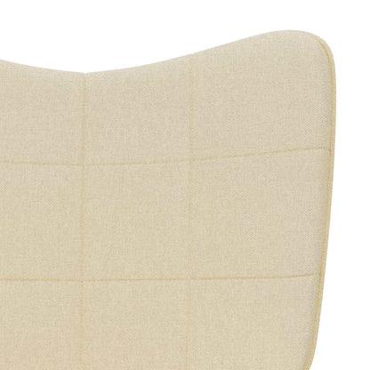 Relaxační Křeslo Se Stoličkou Krémové Textil