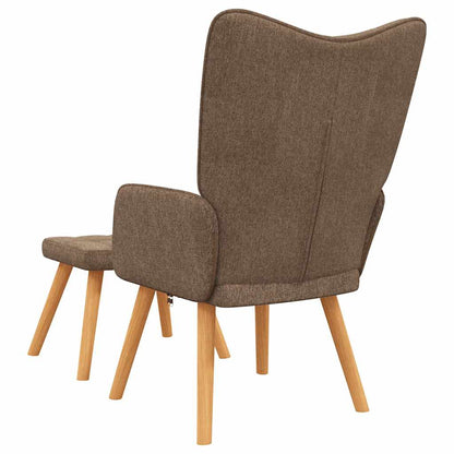 Relaxační Křeslo Se Stoličkou Hnědé Textil