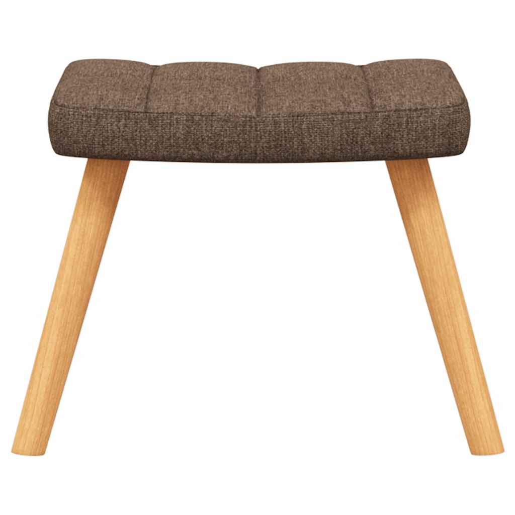 Relaxační Křeslo Se Stoličkou Hnědé Textil