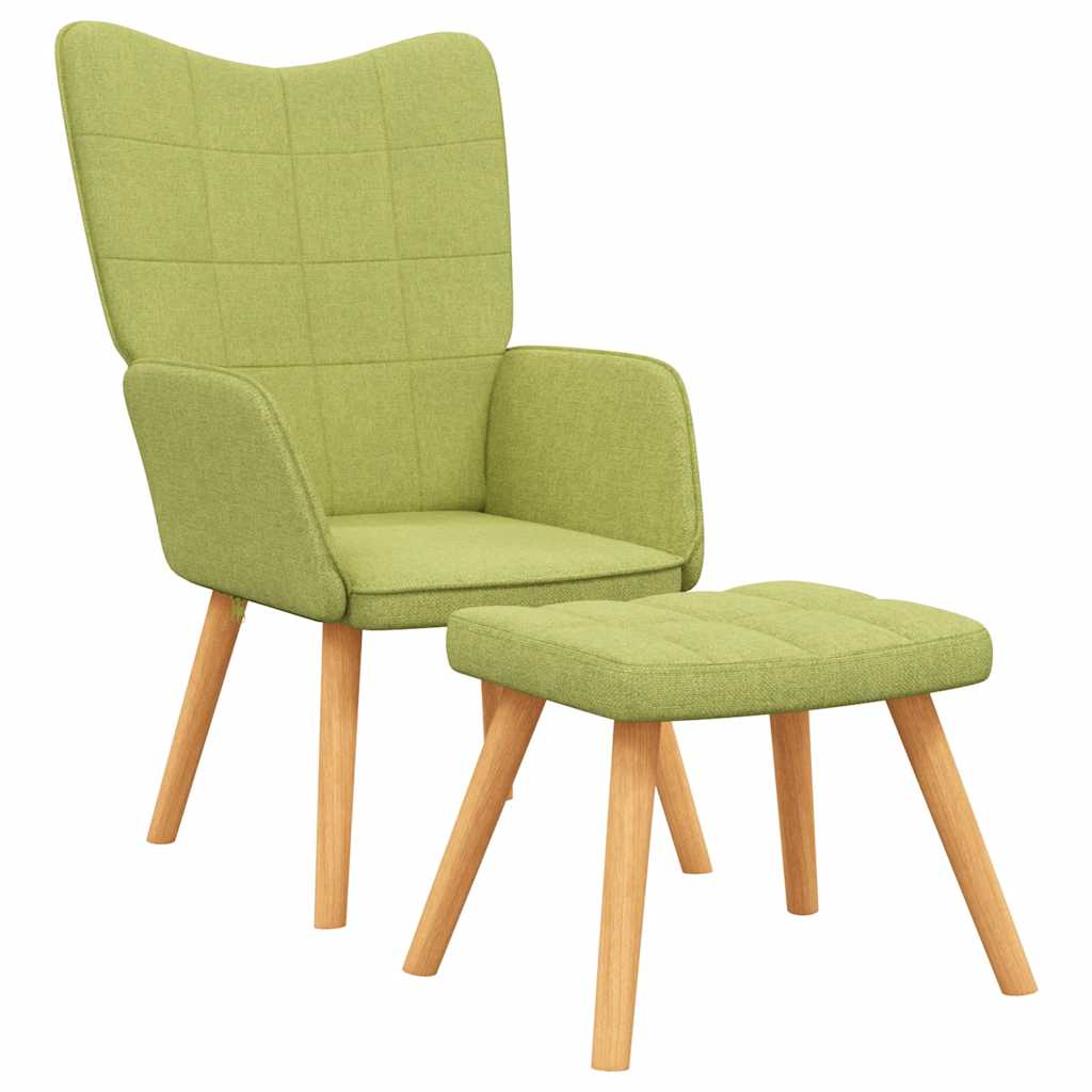Relaxační Křeslo Se Stoličkou Zelené Textil