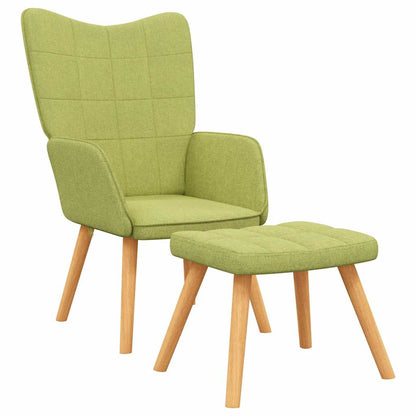 Relaxační Křeslo Se Stoličkou Zelené Textil
