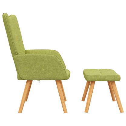 Relaxační Křeslo Se Stoličkou Zelené Textil