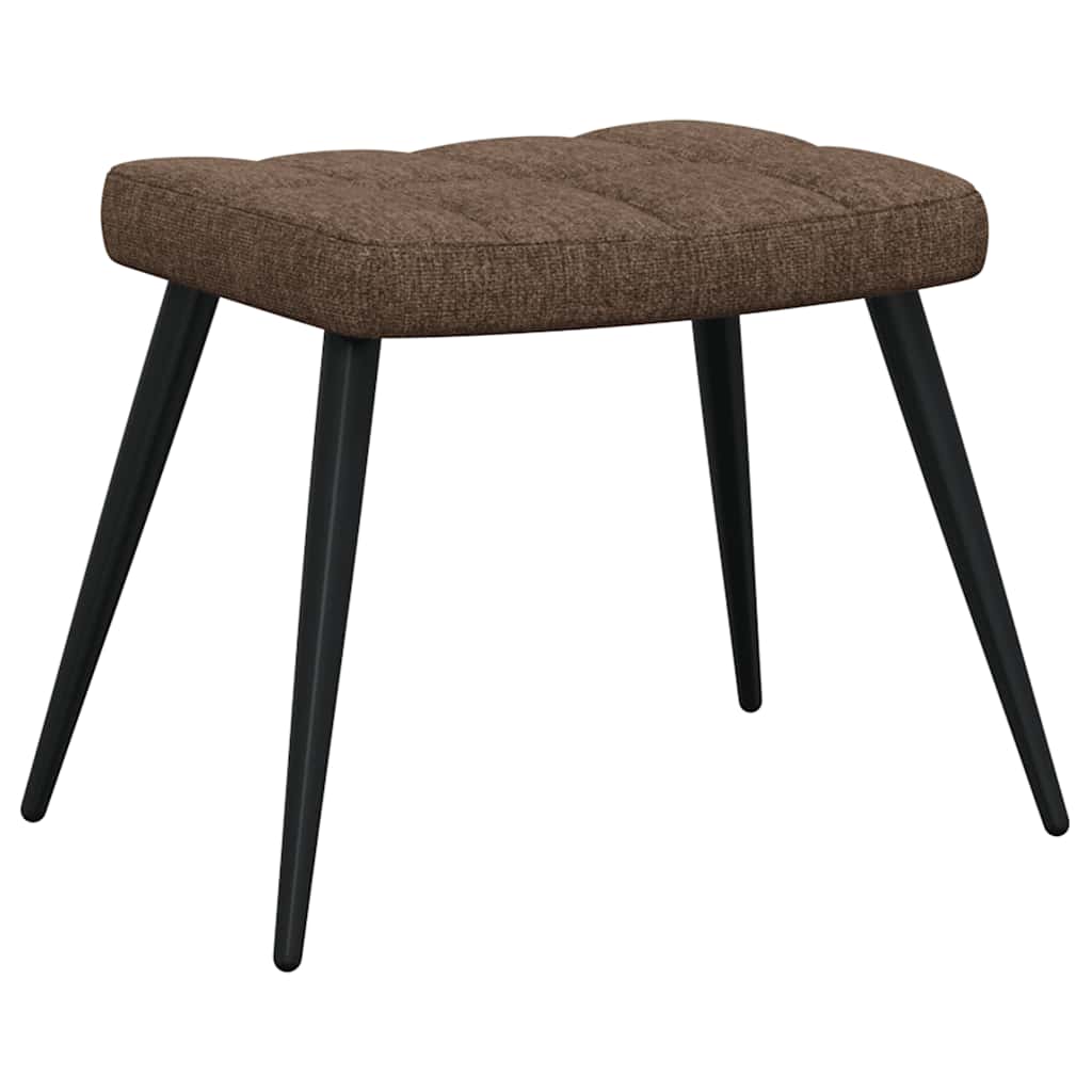 Relaxační Židle Se Stoličkou Hnědá Textil