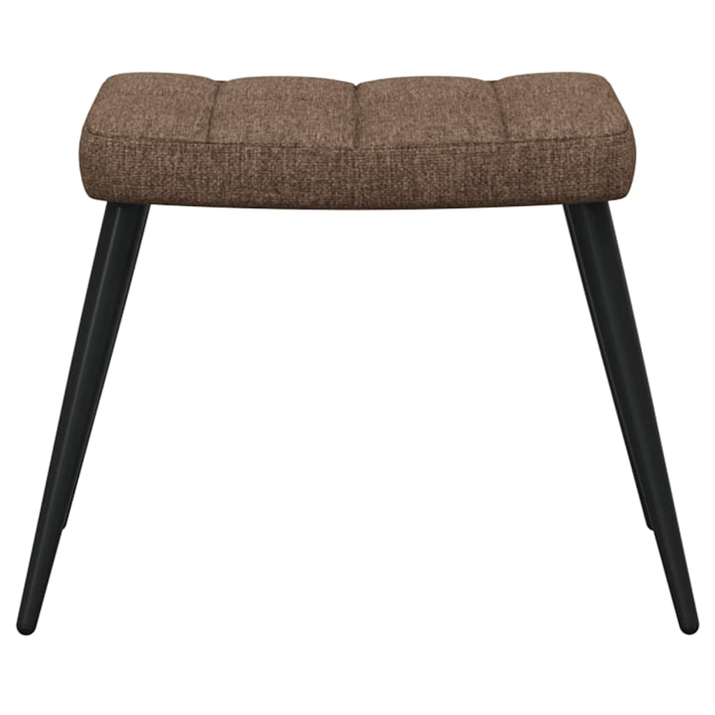 Relaxační Židle Se Stoličkou Hnědá Textil