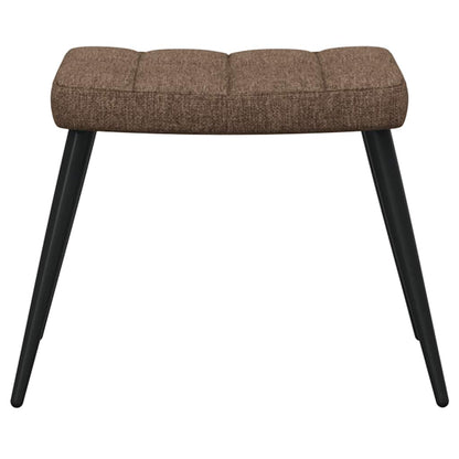 Relaxační Židle Se Stoličkou Hnědá Textil