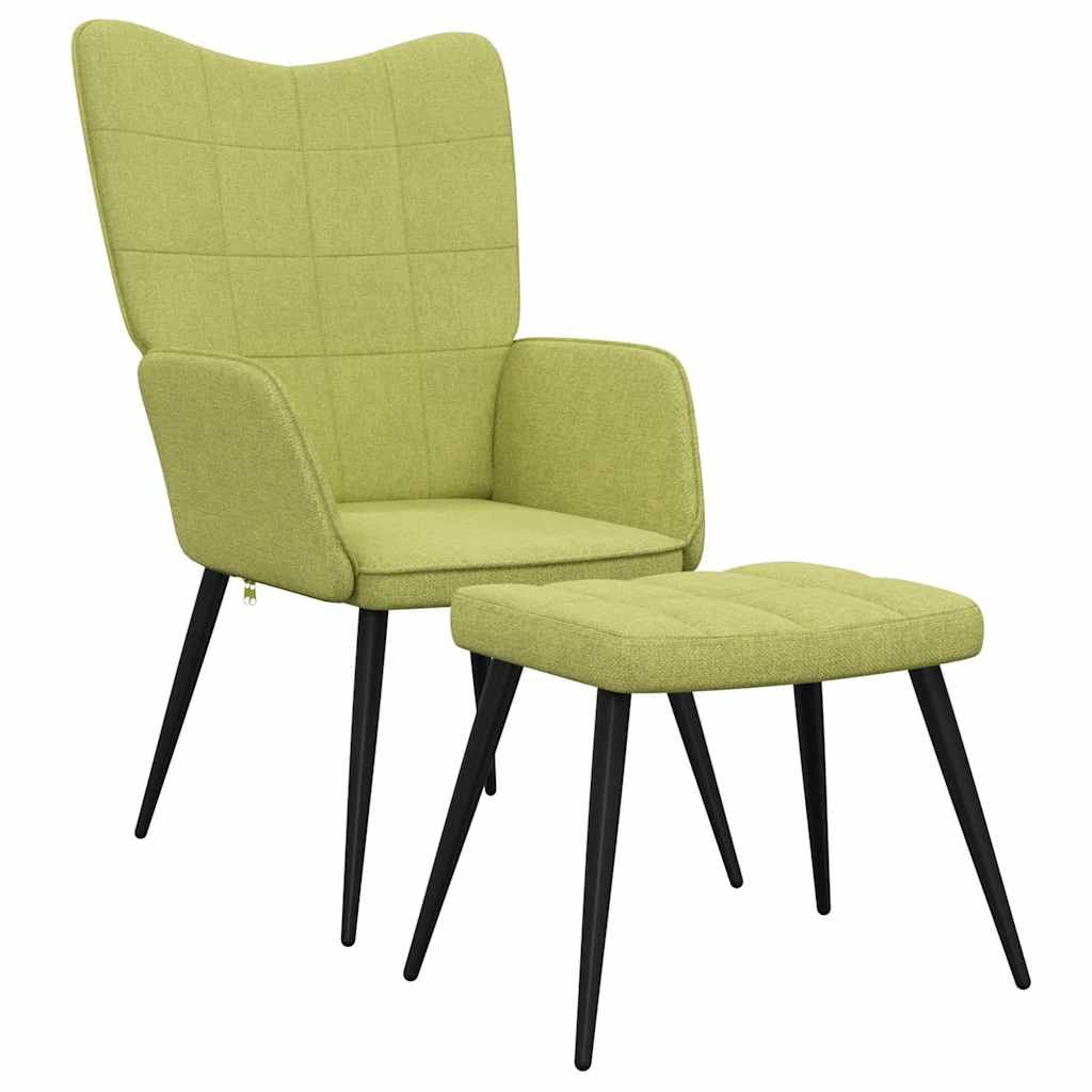 Relaxační Židle Se Stoličkou Zelená Textil