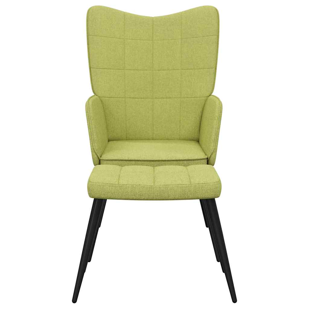 Relaxační Židle Se Stoličkou Zelená Textil