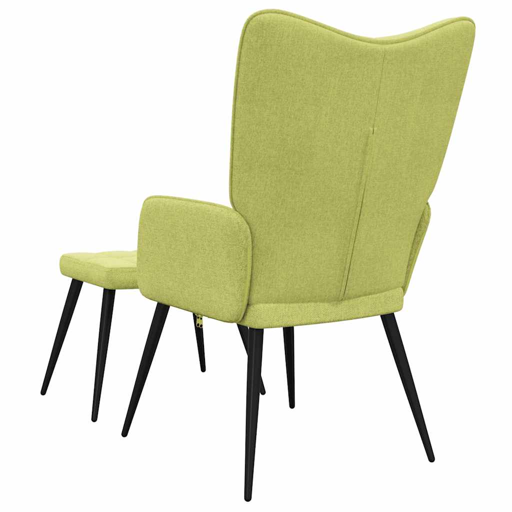Relaxační Židle Se Stoličkou Zelená Textil