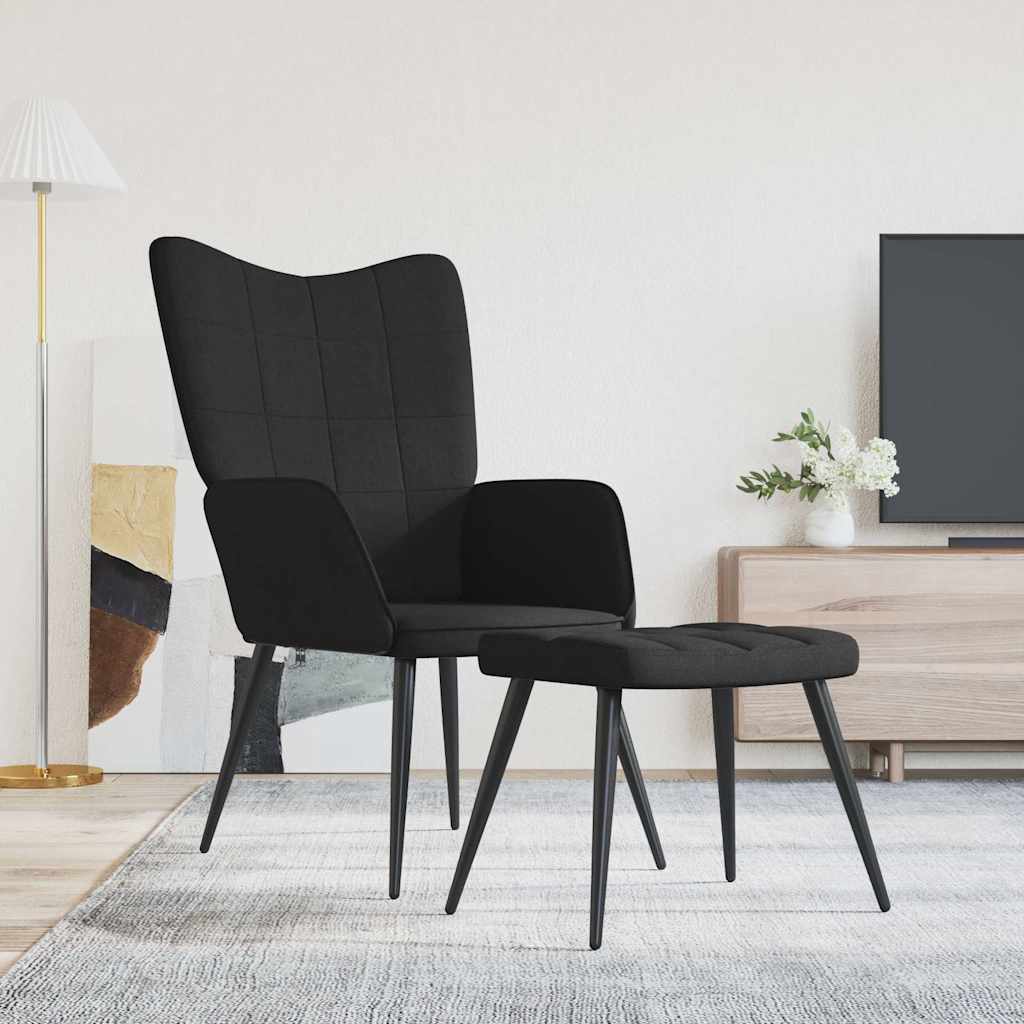 Relaxační Křeslo Černé Textil