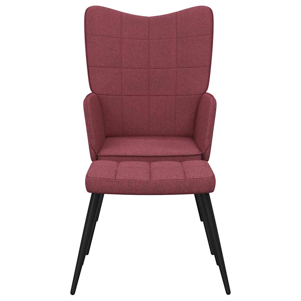Relaxační Židle Se Stoličkou Vínová Textil