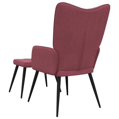 Relaxační Židle Se Stoličkou Vínová Textil