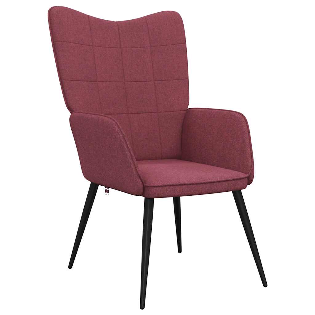 Relaxační Židle Se Stoličkou Vínová Textil