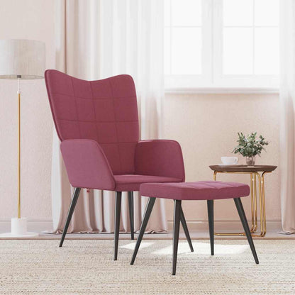 Relaxační Židle Se Stoličkou Vínová Textil
