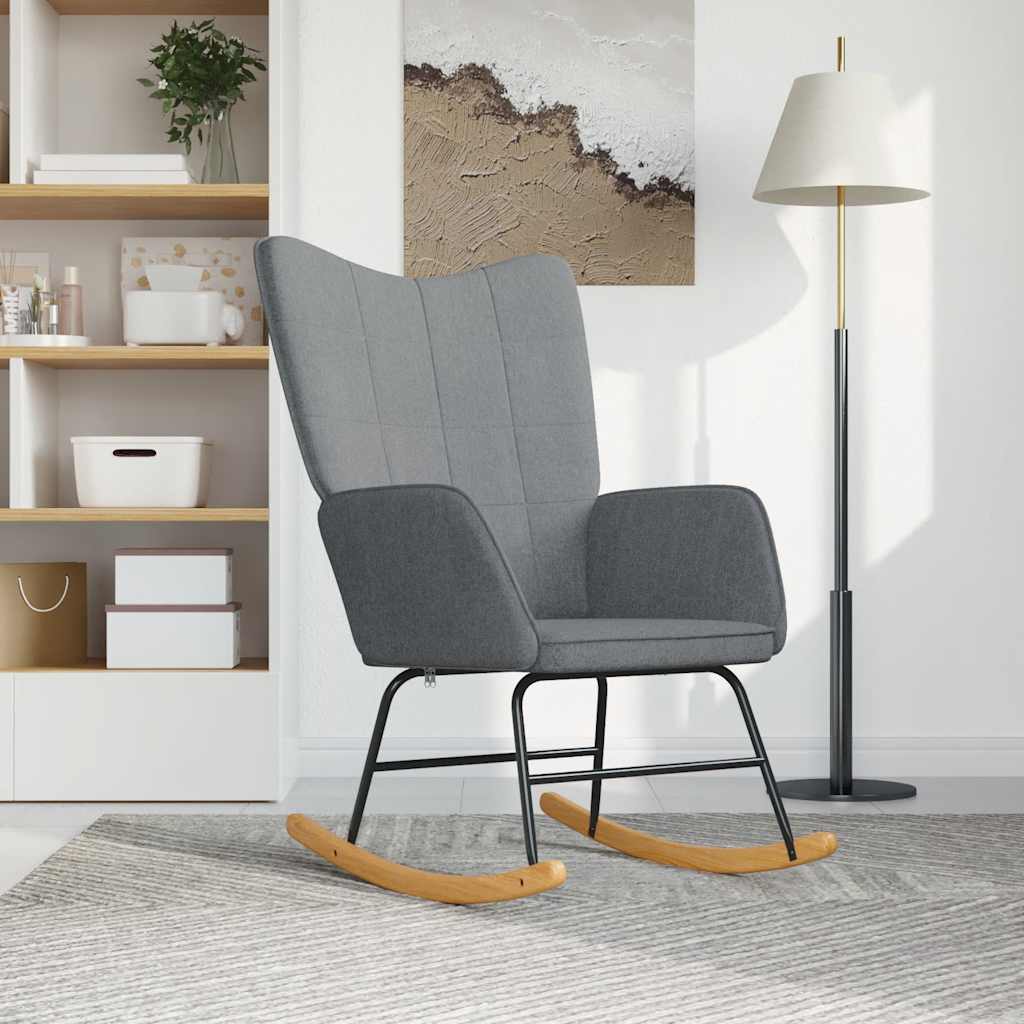 Houpací Křeslo Světle Šedé Textil