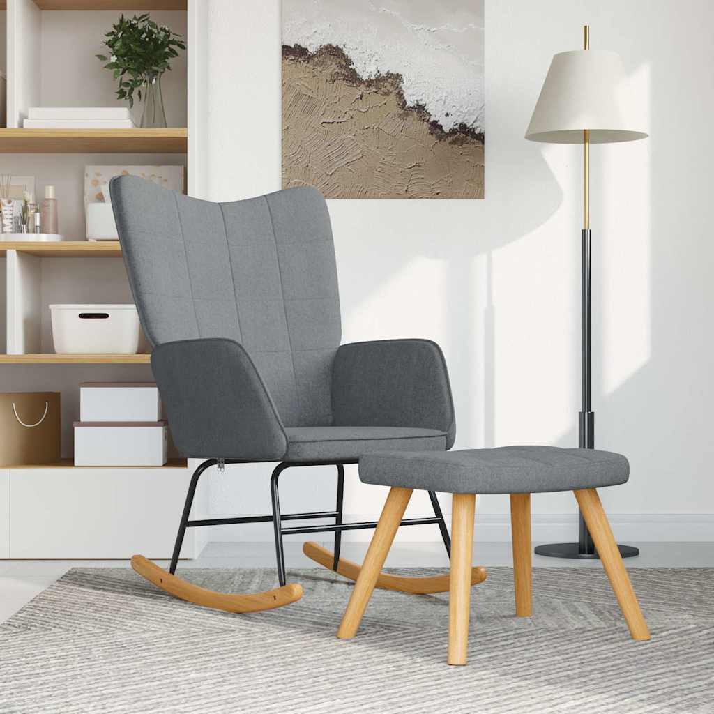 Houpací Křeslo Světle Šedé Textil