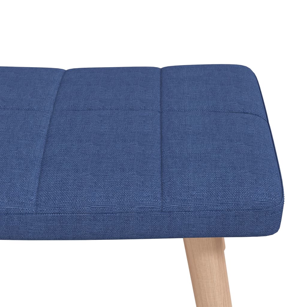 Houpací křeslo se stoličkou modré textil
