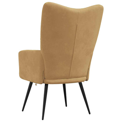 Relaxační Křeslo Hnědé Samet