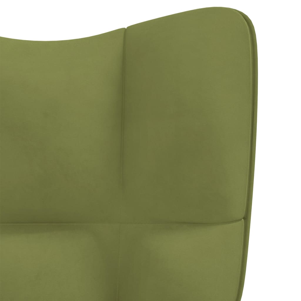 Houpací židle světle zelená samet
