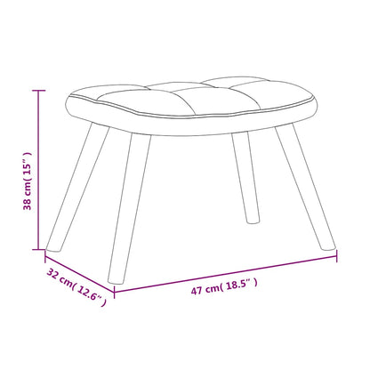 Houpací Křeslo Se Stoličkou Krémově Bílé Samet