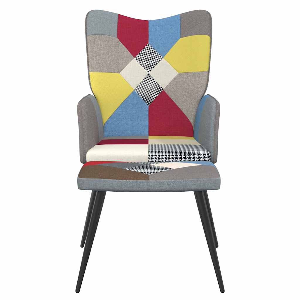 Relaxační Křeslo Se Stoličkou Patchwork Textil