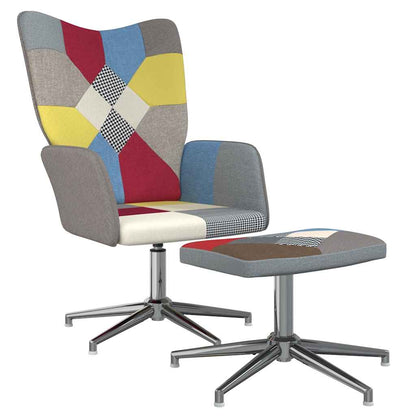 Relaxační Křeslo Se Stoličkou Patchwork Textil
