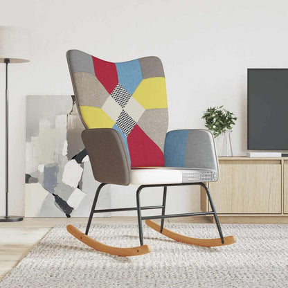 Houpací Křeslo Se Stoličkou Patchwork Textil