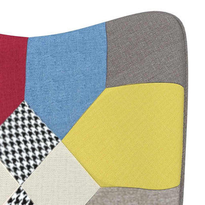 Houpací Křeslo Se Stoličkou Patchwork Textil