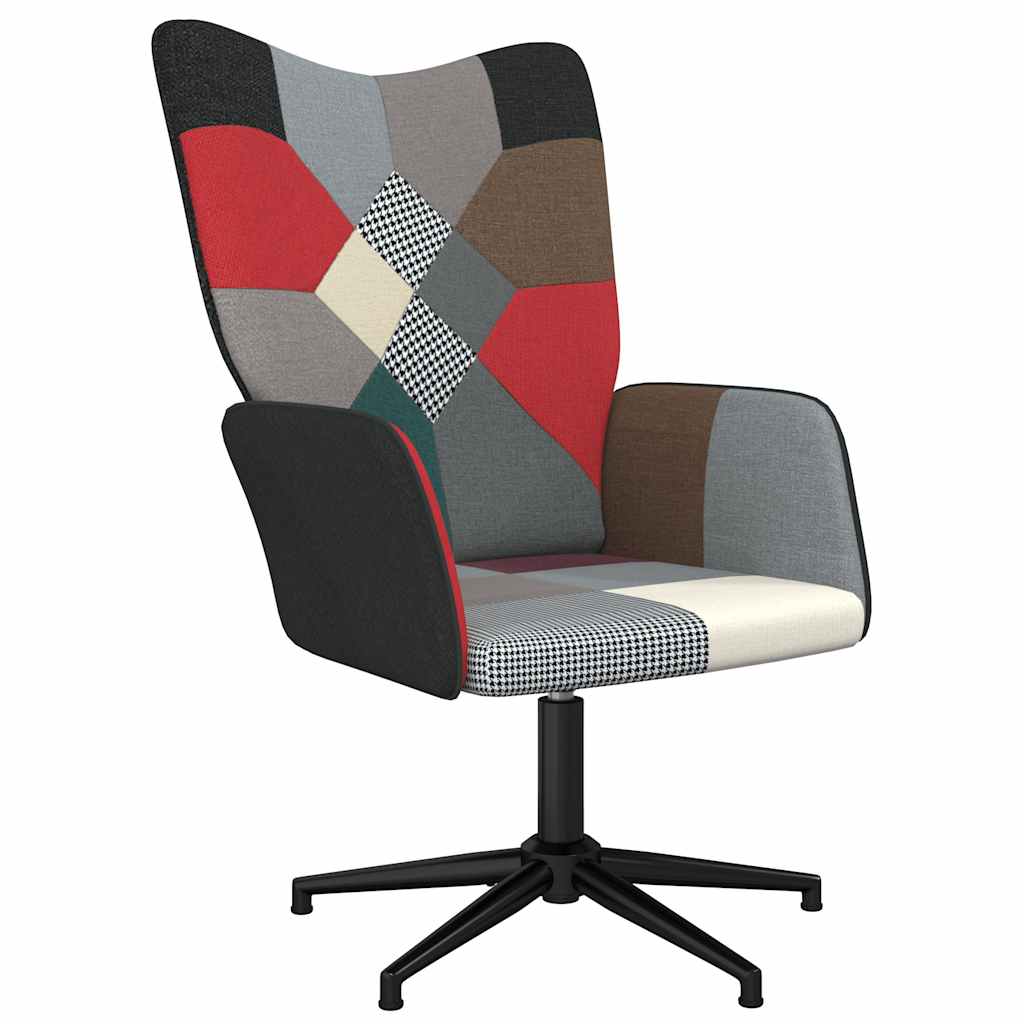 Relaxační Křeslo Se Stoličkou Patchwork Textil