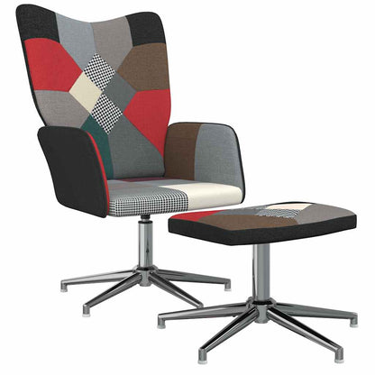 Relaxační Křeslo Se Stoličkou Patchwork Textil