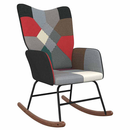 Houpací Křeslo Se Stoličkou Patchwork Textil
