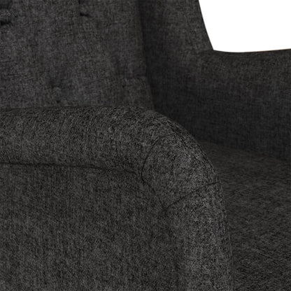 Houpací Křeslo S Nohami Z Kaučukovníkového Dřeva Černé Textil