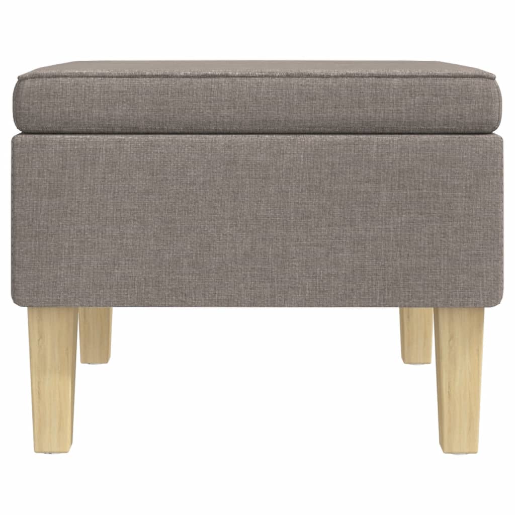 Stolička S Dřevěnými Nohami Taupe Textil
