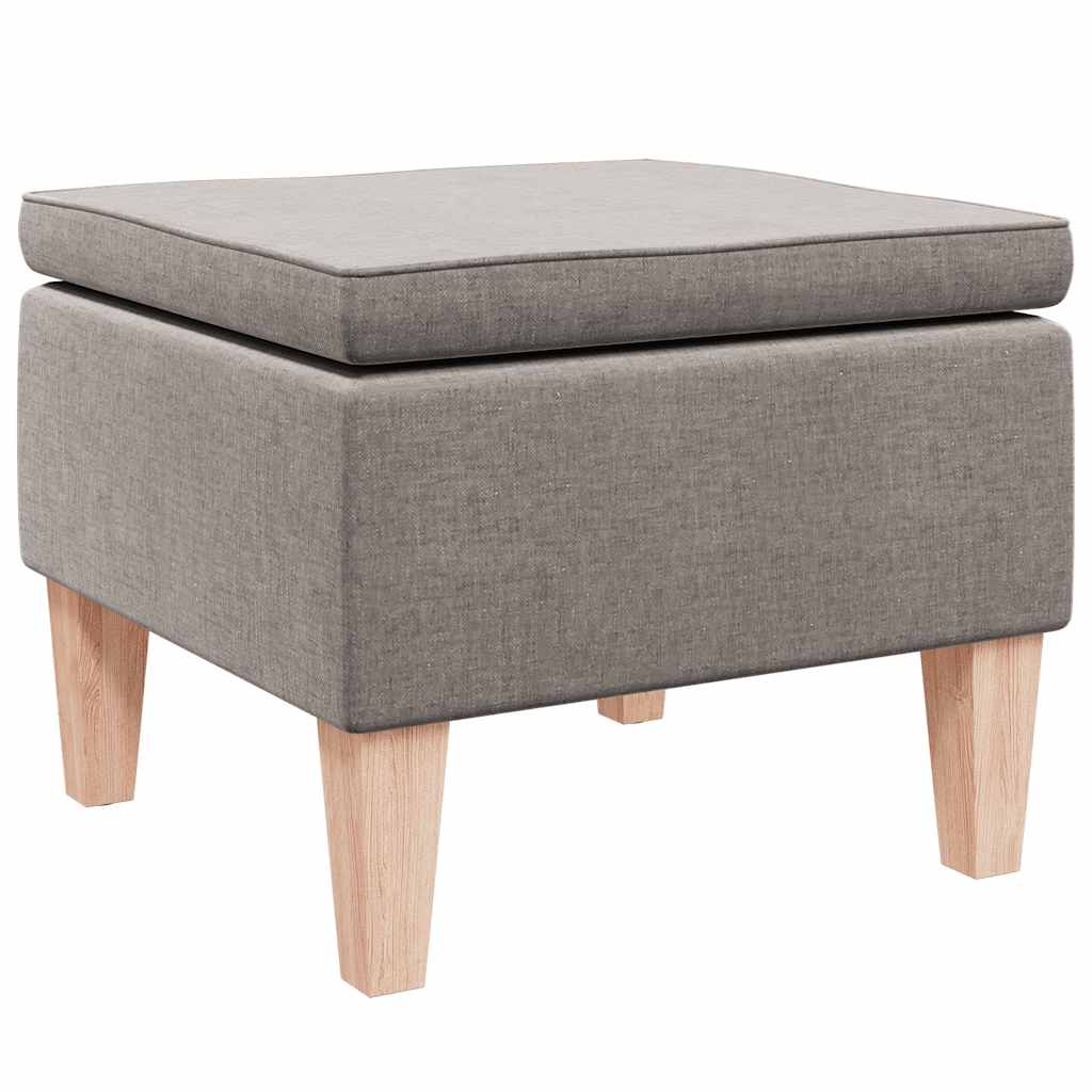 Stolička S Dřevěnými Nohami Taupe Textil