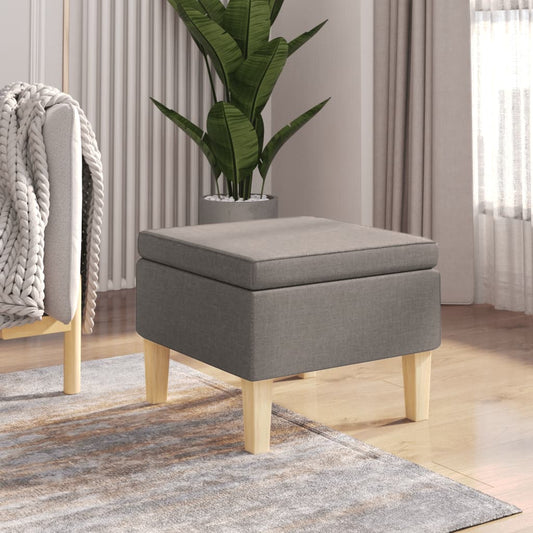 Stolička S Dřevěnými Nohami Taupe Textil