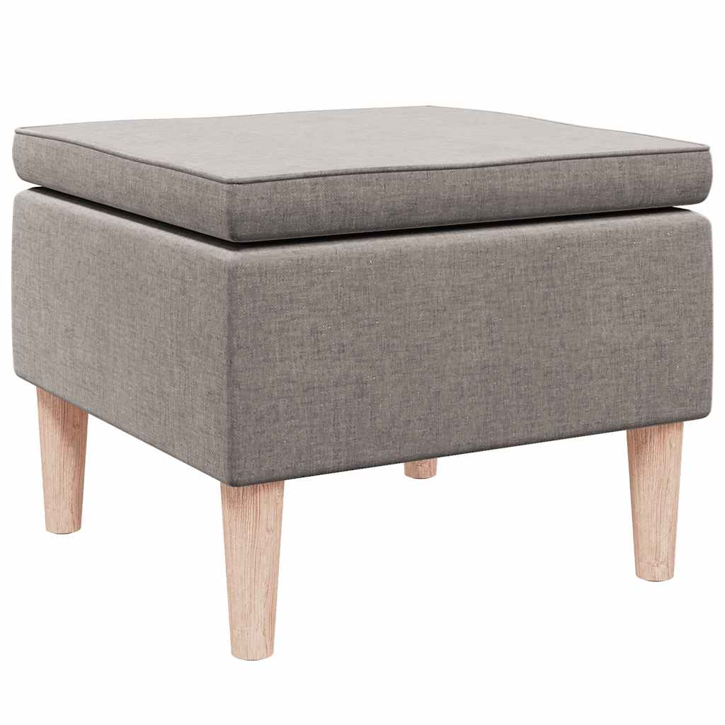 Stolička S Dřevěnými Nohami Taupe Textil