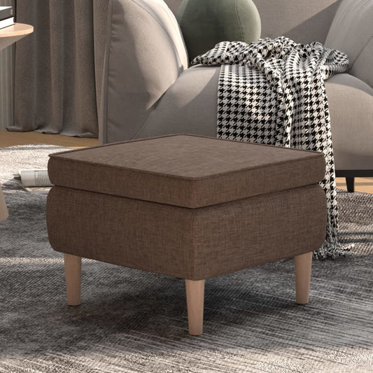 Stolička S Dřevěnými Nohami Taupe Textil