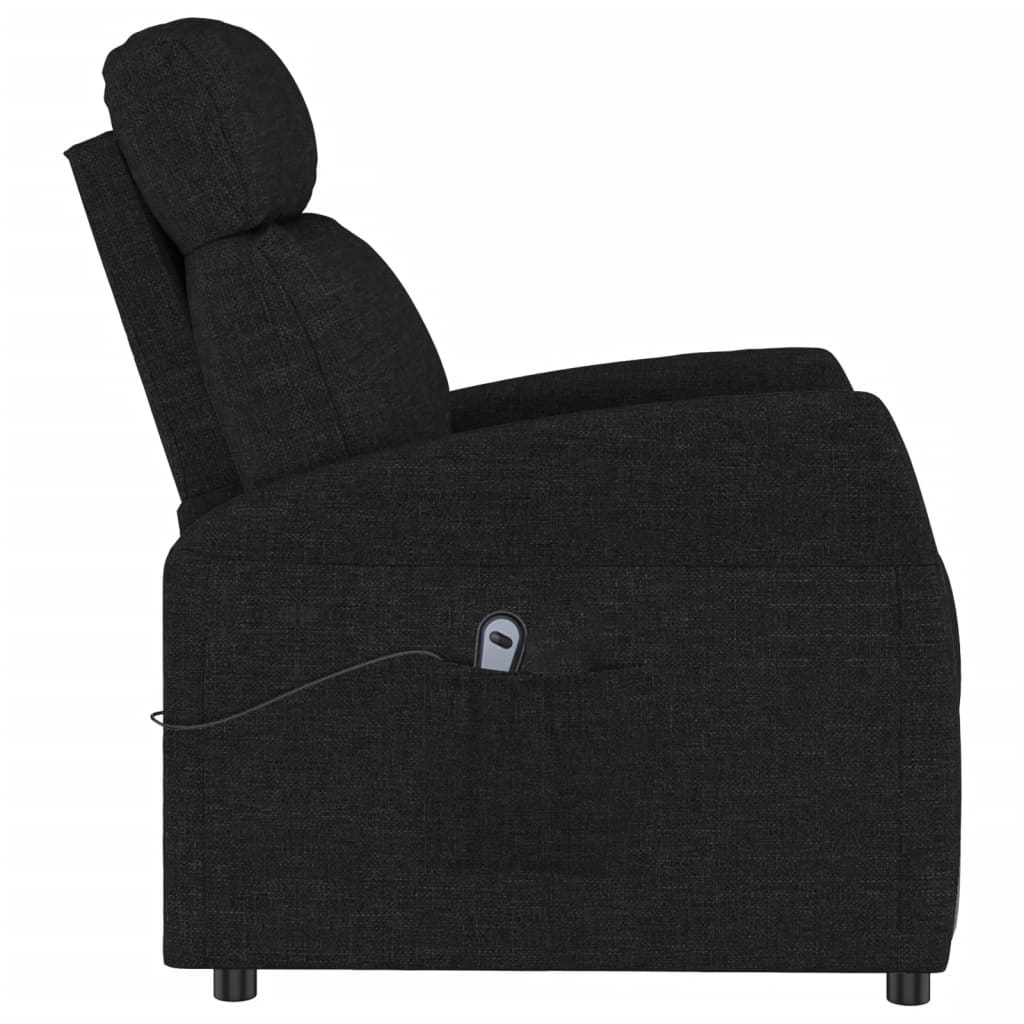 Zvedací Křeslo Černé Textil