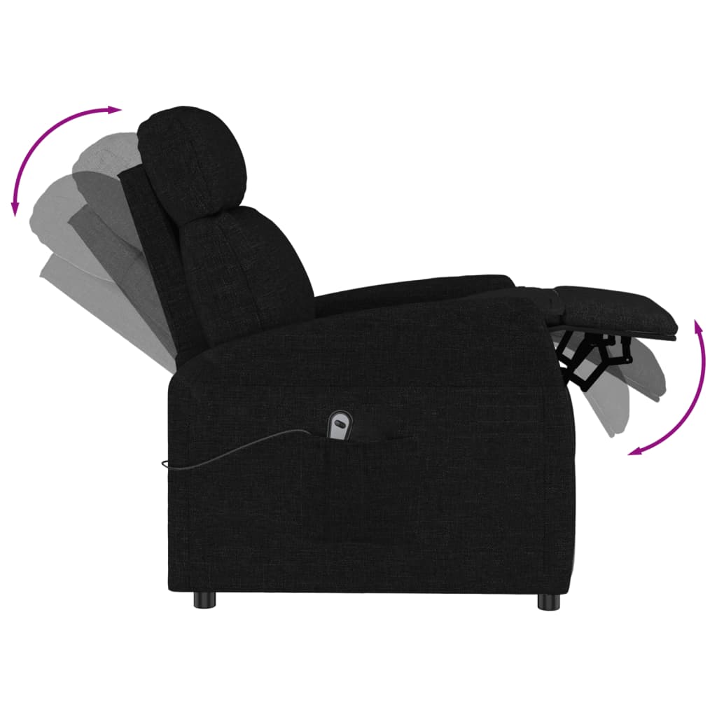 Zvedací Křeslo Černé Textil