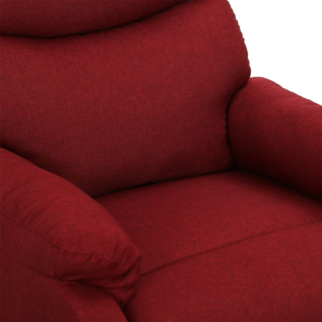 Zvedací Masážní Křeslo Vínové Textil
