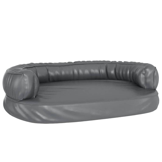 Ergonomický Molitanový Pelíšek Pro Psy Šedý Umělá Kůže