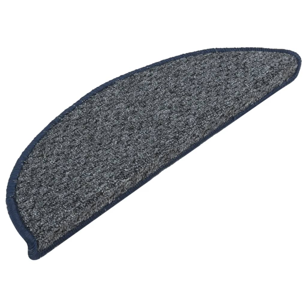 Kobercové Nášlapy Na Schody 15 Ks Tmavě Modré 56X17X3 Cm