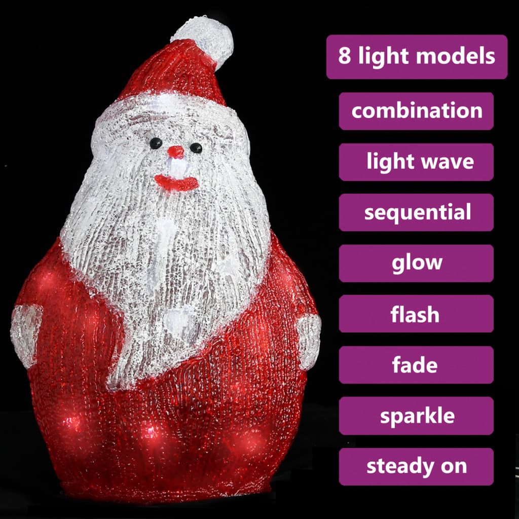 Vánoční Akrylový Santa S Led Vnitřní I Venkovní 28 Cm