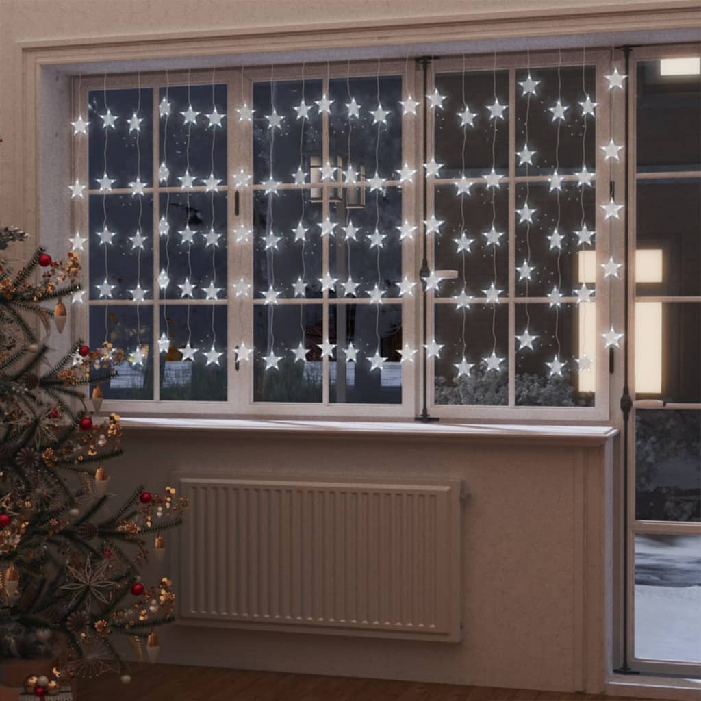 Světelný Závěs Hvězdičky 500 Led Modré Světlo 8 Funkcí