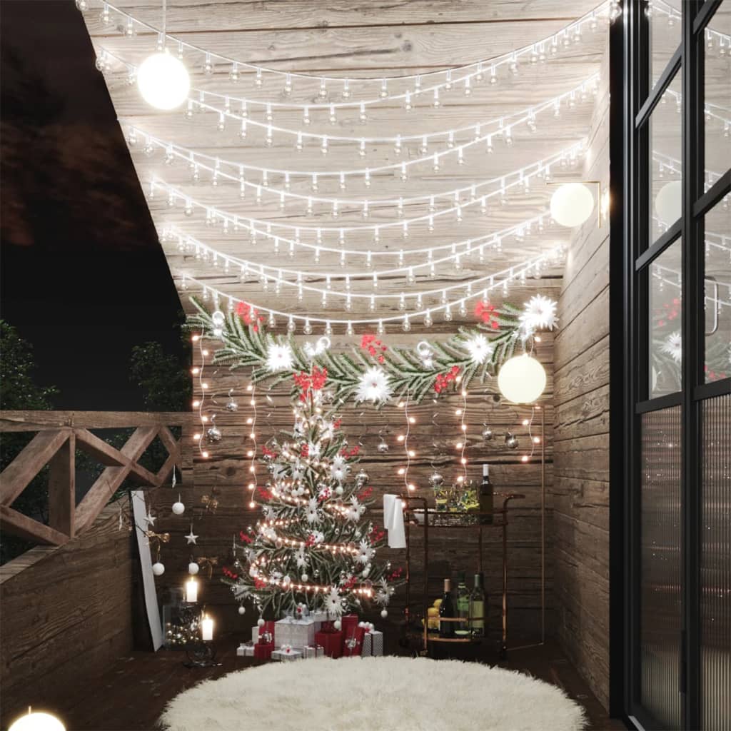 Světelný Řetěz Kulaté Žárovky 40M 400 Led Studený Bílý 8 Funkcí