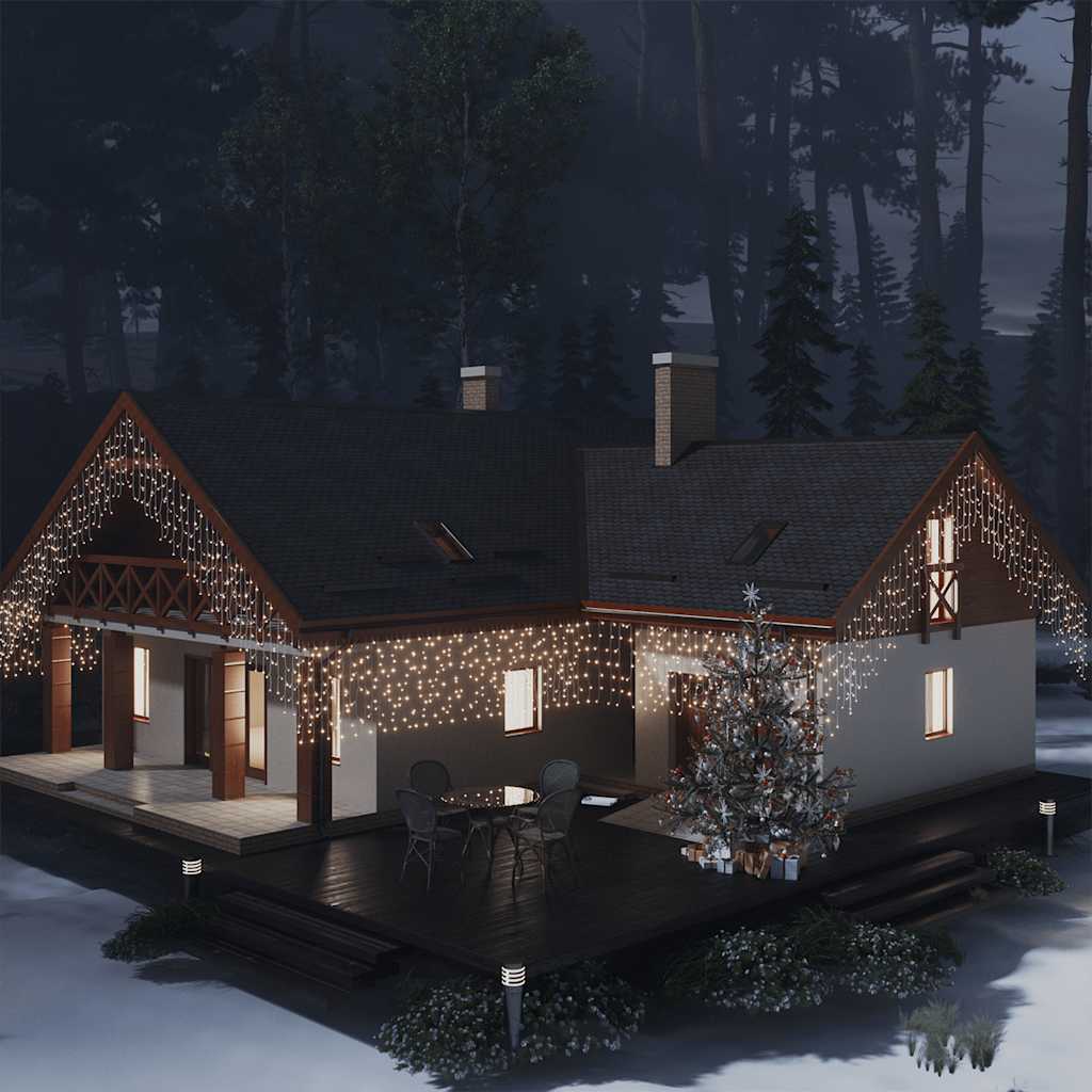 Led Světelný Závěs Rampouchy 10M 400 Led Pestrobarevný 8 Funkcí