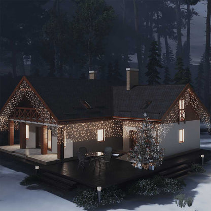 Led Světelný Závěs Rampouchy 10M 400 Led Pestrobarevný 8 Funkcí