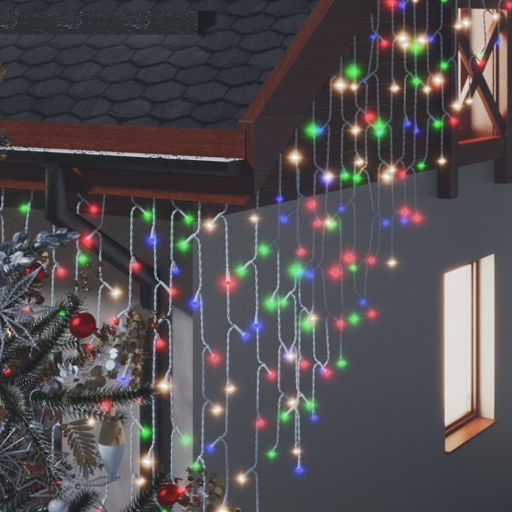 Led Světelný Závěs Rampouchy 10M 400 Led Pestrobarevný 8 Funkcí